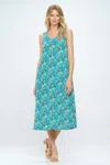 Truedames Plus Size Print Tank Maxi Dress In Blue