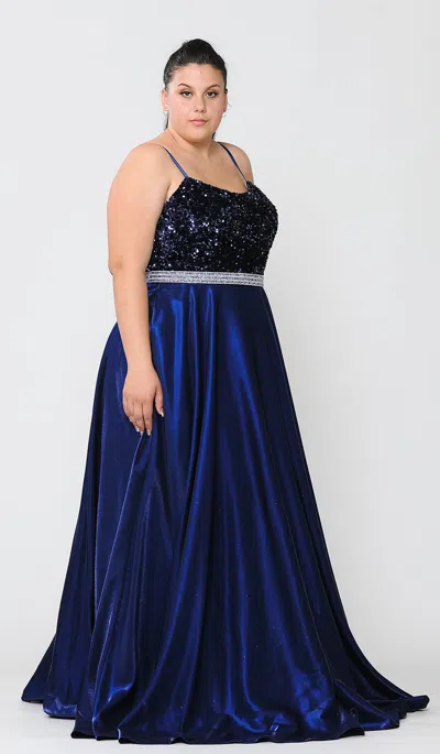 Truedames Plus Size Prom Gown In Blue