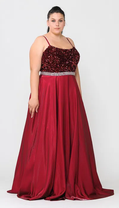 Truedames Plus Size Prom Gown In Red