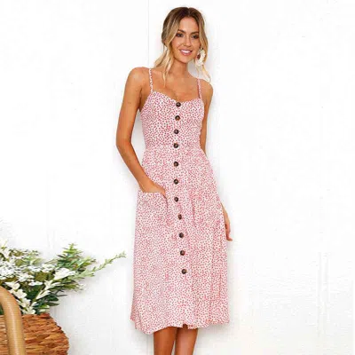 Truedames Plus Size Sexy Suspender Beach Dress & Summer Robe In Pink