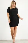 Truedames Plus Size Solid Bodycon Mini Dress In Black