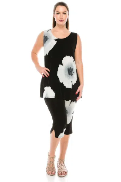 Truedames Plus Size Tank Capri Pant Set In Multi