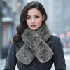 Truedames Plush Faux Fur Winter Scarf In Black