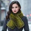 Truedames Plush Faux Fur Winter Scarf In Green