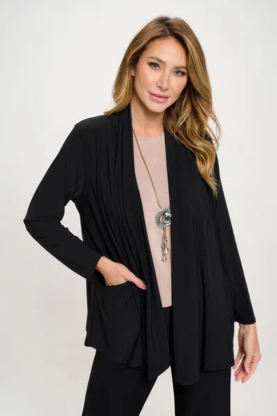 Truedames Pocket Draped Cardigan In Black