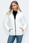 Truedames Pocketed Zip Up Puffer Jacket With Removable Hood In White
