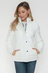 Truedames Pocketed Zip Up Turtleneck Puffer Jacket In White