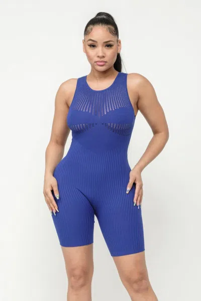 Truedames Poinetlle Stitch Romper In Blue