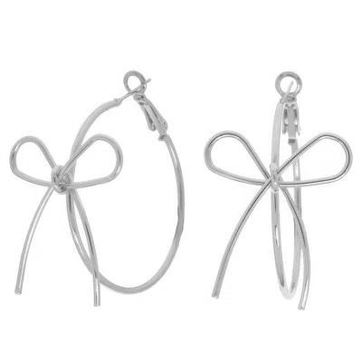 Truedames Polish Open Bow Wire Hoop Earrings In Multi