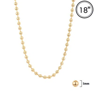Truedames Polished Bead Chain Necklace In Gold