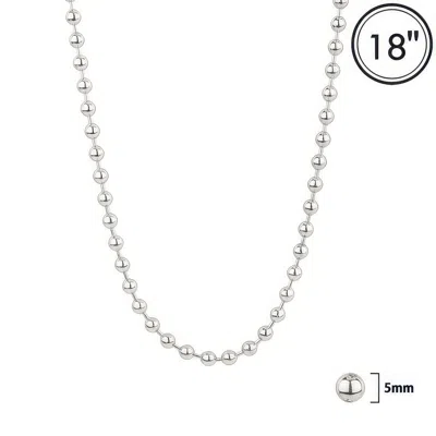 Truedames Polished Bead Chain Necklace In Silver