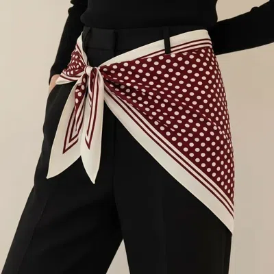 Truedames Polka Dot Pattern Silk Scarf In Red