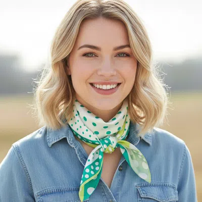 Truedames Polka Dot Pattern Square Bandana Scarf In Multi