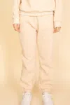 Truedames Poly Fleece Elastic Waist Joggers In White