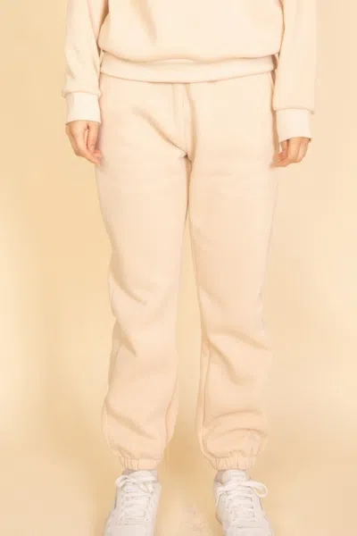 Truedames Poly Fleece Elastic Waist Joggers In White