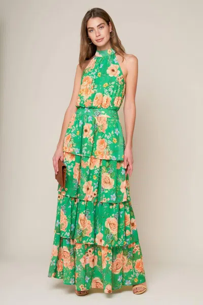 Truedames Porcelain Bloom Woven Maxi Dress In Multi