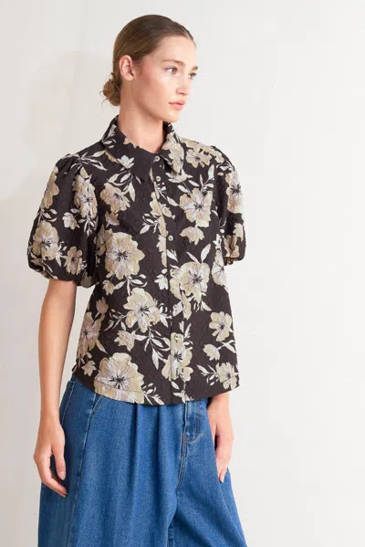 Truedames Posh Presence Woven Top In Black