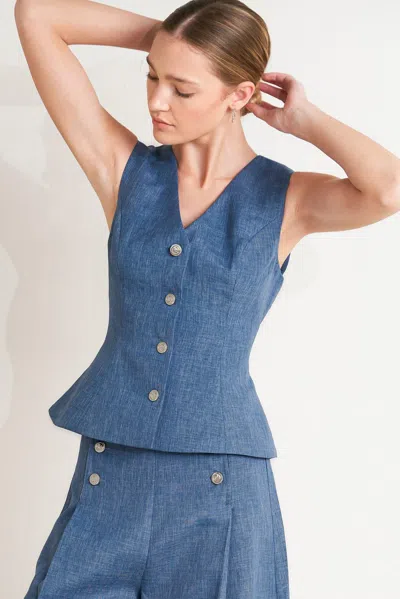 Truedames Power Move Woven Vest In Blue