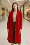 Truedames Premium Long Maxi Cardigan With Pockets W/ Stretch In Red