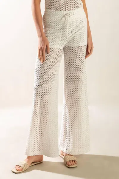 Truedames Presence Of Love Semi Sheer Knit Pants In White