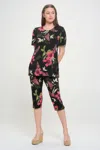 Truedames Print Bns Capri Pants Set In Multi