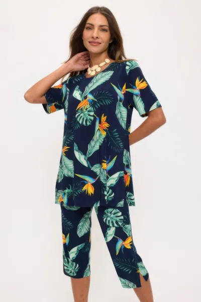 Truedames Print Bns Capri Pants Set In Multi