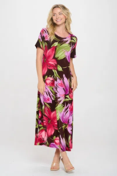 Truedames Print Bns Long Dress In Multi