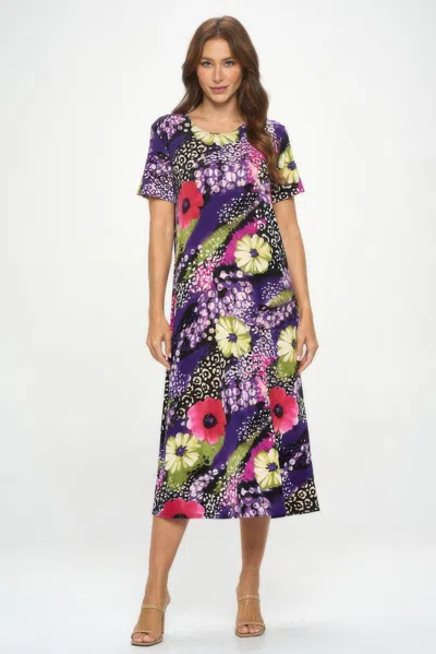 Truedames Print Bns Long Dress In Multi