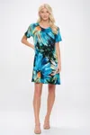 Truedames Print Bns Missy Dress In Blue