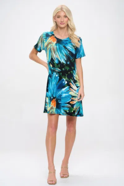 Truedames Print Bns Missy Dress In Blue
