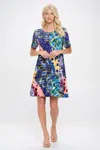 Truedames Print Bns Missy Dress In Multi