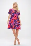 Truedames Print Bns Missy Dress In Purple