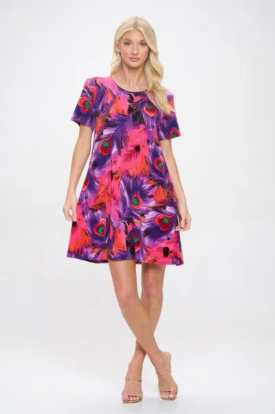 Truedames Print Bns Missy Dress In Purple