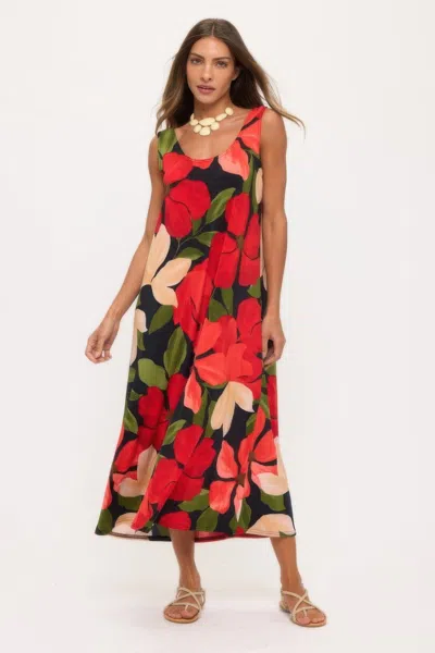 Truedames Print Bns Tank Long Dress In Multi