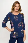 Truedames Print Hit Merrow Top In Blue