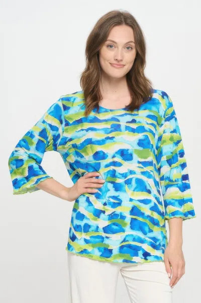 Truedames Print Hit Merrow Top In Blue