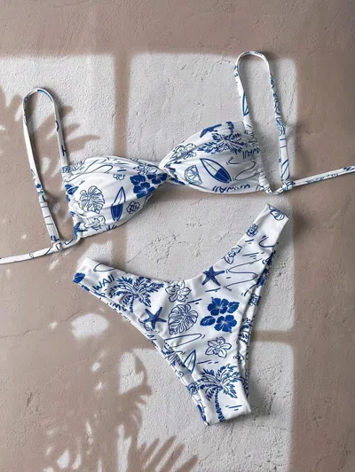 Truedames Printed Bikini Swimsuit For Women Sexy Two Piece Set Beach Vacation Swimwear In Multi