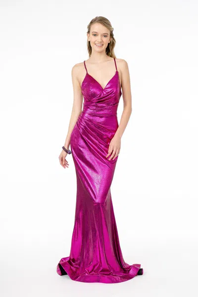 Truedames Prom Glossy Formal Dress In Pink