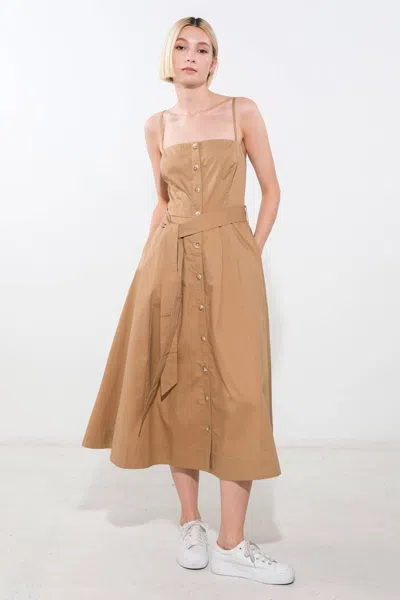 Truedames Proof Of Perfection Woven Midi Dress In Brown