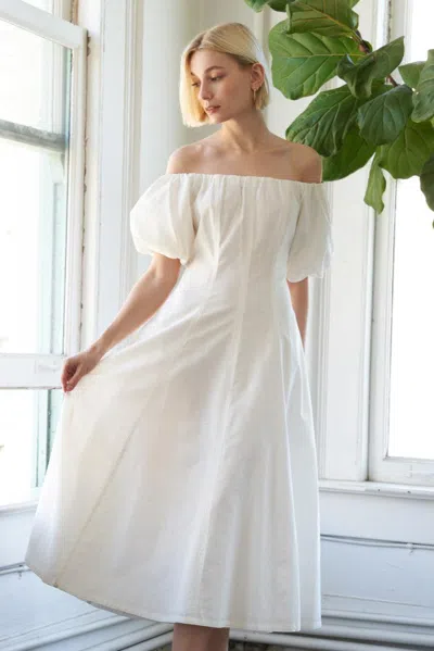Truedames Protecting My Peace Woven Midi Dress In White