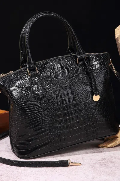 Truedames Pu Leather Handbag In Black