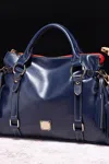 Truedames Pu Leather Handbag With Tassels In Blue