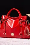 Truedames Pu Leather Handbag With Tassels In Red