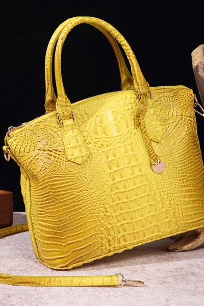 Truedames Pu Leather Handbag In Yellow