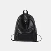 Truedames Pu Leather Zip Backpack Bag In Black