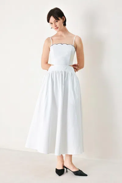 Truedames Pure Elegance Woven Midi Dress In White