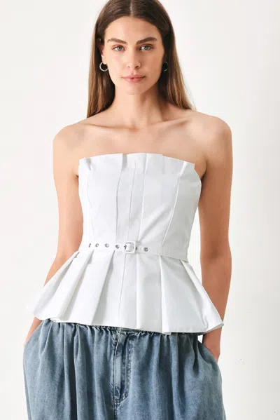 Truedames Pure Frame Woven Tube Top In White