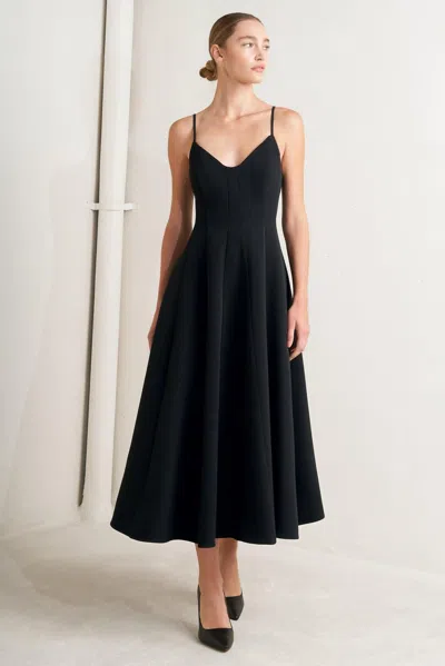 Truedames Pure Intention Woven Midi Dress In Black