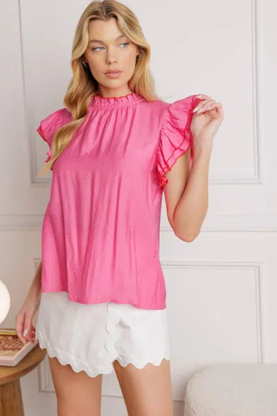 Truedames Push The Limit Woven Top In Pink