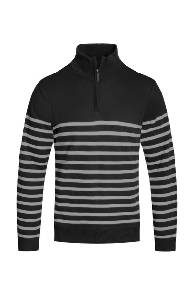 Truedames Quarter Zipper Pullover Sweater In Black